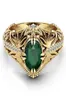 Szmaragdowy kolor 14 -karatowy złoty pierścionek dla kobiety mężczyzn zaręczynowy Pierścionek ślubny 9571079