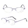 Gafas de sol Gafas de lectura semi-borde Mujeres plegables de alta calidad de alta calidad Moda elegante Anti fatiga Blu 1 2 3 a 4