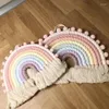 Decoratieve beeldjes geweven regenboog wanddecor voor meisjes kinderkamer slaapkamer speelkamer babykamer decoratie