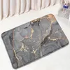 Grijs Golden Crackle Marble Shower Gordijn Set Moderne creatieve marmeren textuurstof Badkamer Decor Gordijn en niet-slip badmat 240419