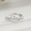 Cluster Rings S925 Silver Ring High End Utsökta bokstäver med diamant söt enkla fashionabla och mångsidiga smycken för kvinnor
