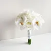 Wedding Flowers Bouquet Bride Bridesmaids White Silk Orchid Roses Artificial Bridal Bouquets Marriage Accessories Decor