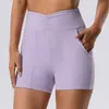 Al Summer Yoga Shorts Sports Leggings Pants Short Short Pantaloni nudi Fitness femminile che esegue Shorts Shorts Shorts Honey Peach Hip Cownshing reggiseno