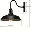 Wandlampe 1 PC-Outdoor Schweineschale Retro Industrial Schwarz für Veranda Eingangspassage Garage montiert