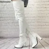 Stiefel Sukeia Frauen Winter Oberschenkel Unisex wasserdichte Stiletto-Heels runden Zehen Zeh Pretty Cosplay Schuhe Damen US Size 5-20