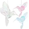 Dekorativa figurer 3st Acrylic kolibri -ornament hängande iriserande klara hängen Crystal Bird Suncatcher Window Decor Memorial