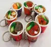 Ship 4CM Keychain Keyring Delicious Black Oriental Bowl Food With Chopsticks ON Noodles Charm Phone Strap Mobile Bag Pendant 7505468