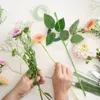 Dekorativa blommor 10 PC: er konstgjorda blommstångstammar och blad till Garden Rose