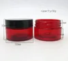 Opslagflessen 60 x 30 g rood lege draagbare Pet Skin Care Cream Jar met plastic deksels Plaats 1oz cosmetische container