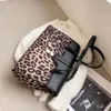 Bola de grande capacidade Leopard Tote ombro feminino 2024 Moda de alta qualidade PU bolsa de designer de couro PU e bolsas