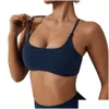 Camisoles Tanks Nclagen Ladies Sports Bra y Criss Cross Stracles Back Support Impact Yoga Sous-vêtements Running Fiess Gym Remplissé du gymnase Otgfv