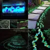 Dekoracje ogrodowe 25/50pcs blask w ciemnym ogrodzie Pebbles świecą kamienie kamienie na chodniki ścieżka ogrodowa patio trawnik ogrodowy dekoracje Luminous Stones