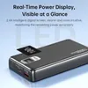 Mobiltelefon Power Banks Wekome Magsafe Power Bank Portable Battery 15W Magnetic Wireless Transparent LED Display 22.5W Wired Fast Charging J240428