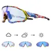 Kapvoe Pochromic Red Blue Cycling Glasses Men Dames fietsen Riding zonnebrillen fietswandeling lopende bril Rijdende brillen 240422