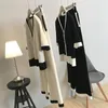 Kvinnors byxor stickade tvådelar för kvinnor Cardigan Wide Leg Pant Set Kort ärm Korean Office Lady Outfit 2024 Patchwork Autumn Suit