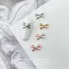 20pcs Kawaii 3d blanco Ballet Ballet Ballet Bownot Bow Ballerina Girl Girl Pearl Nail Art Art Diy Accesorios Decoración Decoración 240425