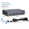 Webcams Techage 4ch 8ch 52v Network PoE Switch pour Ethernet IP Camerawireless APCCTV Camera System, avec 10/100 Mbps IEEE 802.3 AF
