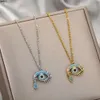 Fashion Evil Eye Pendants Necklaces for Women Goth Yellow Gold Choker Necklace Vintage Turkish Neck Chains Jewelry