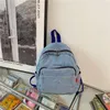 Rucksack Personalisierte Stickerei Denim Jean für Daypack Jeans -Studentin Rucksack Travel School Bookbag Tasche für Frauen