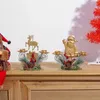 Kandelaars Kersthouder Lantaarn Smeedijzeren Santa Claus Elk Snowflake Candlestick Year Table Decoratie