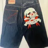 Y2k homens shorts casuais jean de grandes dimensões Hip Hop Punk Basketball pernas largas calças de rua de rua 240426