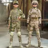 Running sets Kids Military Tactical Training Uniform Set Enfants Camouflage Pantals Top Pantal