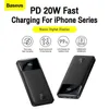 Mobiele telefoon Power Banks Baseus Power Bank 20000mAh draagbare lader PowerBank 10000MAH externe batterij PD 20W snel opladen iPhone Xiaomi Poverbank J240428
