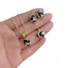 Tibetaner Schmuck Set Achat Halskette Ohrring Ring dreiteils Set Mode Frauen Kupfer plattiert hochwertiger Schmuck Anhänger