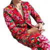 Mäns kostymer 2024 Spring och Autumn Flower Suit Fashion Leisure Northeast Big Top Coat