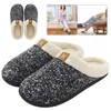 Wandelschoenen winter slippers comfortabele traagschuim slipper mannen faux bont voering anti-skid fleece slaapkamer rubberen zool