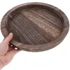 Świece drewniane pojemnik na tacę wystrój stół prosty talerz do przechowywania obiad