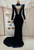 Stage Wear Evening Black Velvet Silver Rhinestones Big Train Dress Sexy Crystals Outfit Nightclub Birthday Party Collections Heirongcha