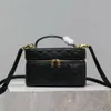 10a spegelkvalitetsdesigner svart axelväska 18 cm mini kvinnors riktiga läder quiltade väskor lyxiga handväskor lammskinnväska crossbody axel rem låda väska
