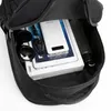 バックパックメンズ大容量防水バッグマルチ機能USB充電旅行バグパック反射ストリップデザイン