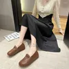 Casual Shoes 2024 Luxury Comfortable Walk Women's Loafers Ballet Flats Elderly Woman Genuine Leather Vintage Soft Sole