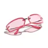 Lunettes de soleil Lunettes de soleil rétro Small Square pour femmes Lunettes de soleil sans crain