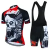 New skull cycling jersey summer breathable quick-drying short-sleeved overalls mountain road bike suit