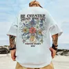 M8XL Men Tshirt Summer Comic Sunflower Print Short Sleeve T Shirt Unisex Oversize Loose Loversclothes TShirt 240412