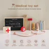 Dzieci Doktor Zestaw zabawek drewniane pudełko symulacyjne grę dla dzieci gry edukacyjne zabawki dzieci Montessori Toy Prezenty 240410