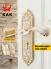 KAK European in stile Gold Gold Locks with Keys Hands Avory White Entrance Blocco Mute Antitheft Hardware 240415