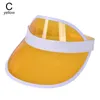 Boinas 1pcs anti-UV Summer Sun Hat PVC Transparente Baseball Cap Plástico Mulheres Menino Casual Esporte Chapéus Top Crianças Crianças Caps