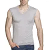 Men's Tank Tops 5XL 6XL 62% Bamboo Fiber 30% Cotton Top V Neck Workout Gym Bodybuliding Undershirt Plus Size White Sleeveless T Shirt