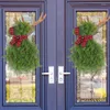 Decorative Flowers Christmas Decor Wreath Artificial Pine Needle Elk Door Indoor Outdoor Decoration Porch Window Wall Gifts