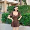 New sexy backless skinny conservative one-piece dress boxer swimsuit swimdress