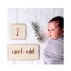 Decoratieve beeldjes Noordse nummer houten baby verjaardag herdenkingsmemory Milestone Card Wall Decor Borns Show Party Pography Prop Gifts