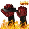 Grills BBQ Microwave Oven Gloves High Temperature Resistance Barbecue Mitts 800 Degrees Fireproof Anti Heat Insulation Glove for Baking