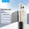 Cell Power Banks MovesPeed S10 Pacote de energia magnética sem fio 10000mAh Ultrathin Portable PD20W Carregador de bateria externo adequado para iPhone Samsung