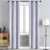 Rideau thermique à isolater pour chambre à coucher avec une vague d'impression argentée motif rayé noir drapes panneaux de blocage lumineux 240422