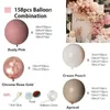 Dekoracja imprezowa 158pcs Blush nago balon łuk Garland Pink Decor Zestaw ślubny morel