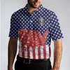 Heren Polo Shirt USA Kaart en vlaggenprint Casual Polo shirts met korte mouwen Independence Day cadeau